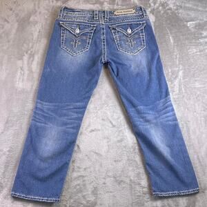 Distressed Y2K Rock Revival Noelle Bootcut Jeans Women’s Size 29 Wash Denim